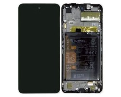 Kijelző érintőpanel LCD Huawei P Smart (2021), Honor 10X Lite, fekete komplett kerettel (akkumulátor, hangszóró) 02354ADC